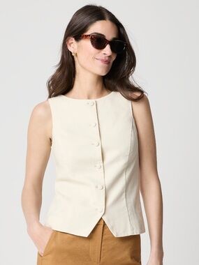 NWT J.Crew Factory Linen-cotton blend vest